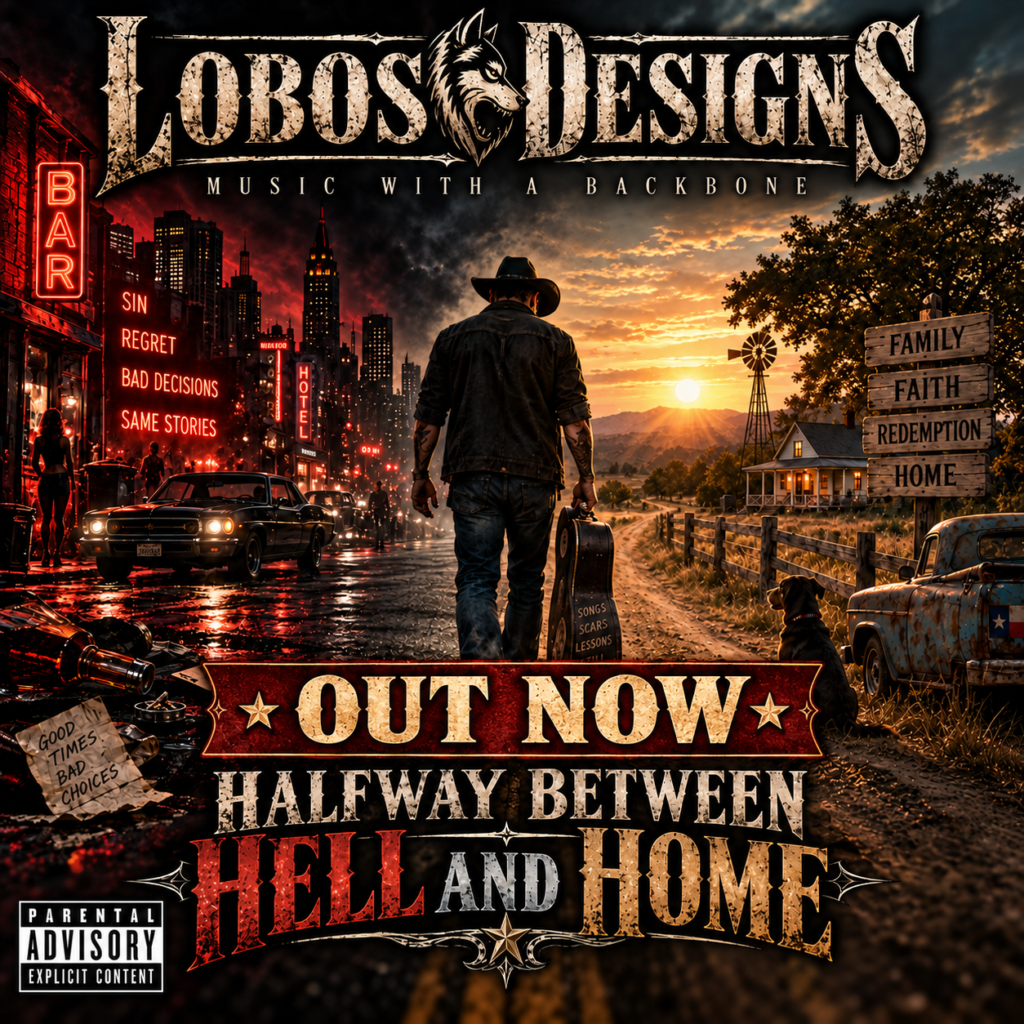 Lobos Designs: Halfway Between Hell and Home — OUT NOW. Listen to the album.