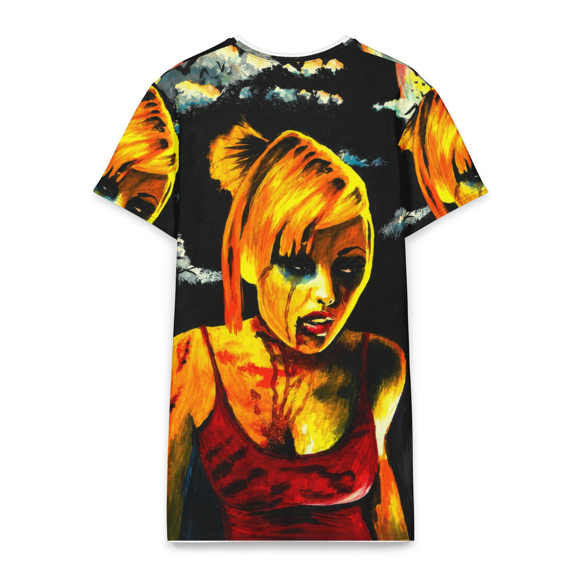 Zombie Girl in Cemetary Cotton t-shirt dress