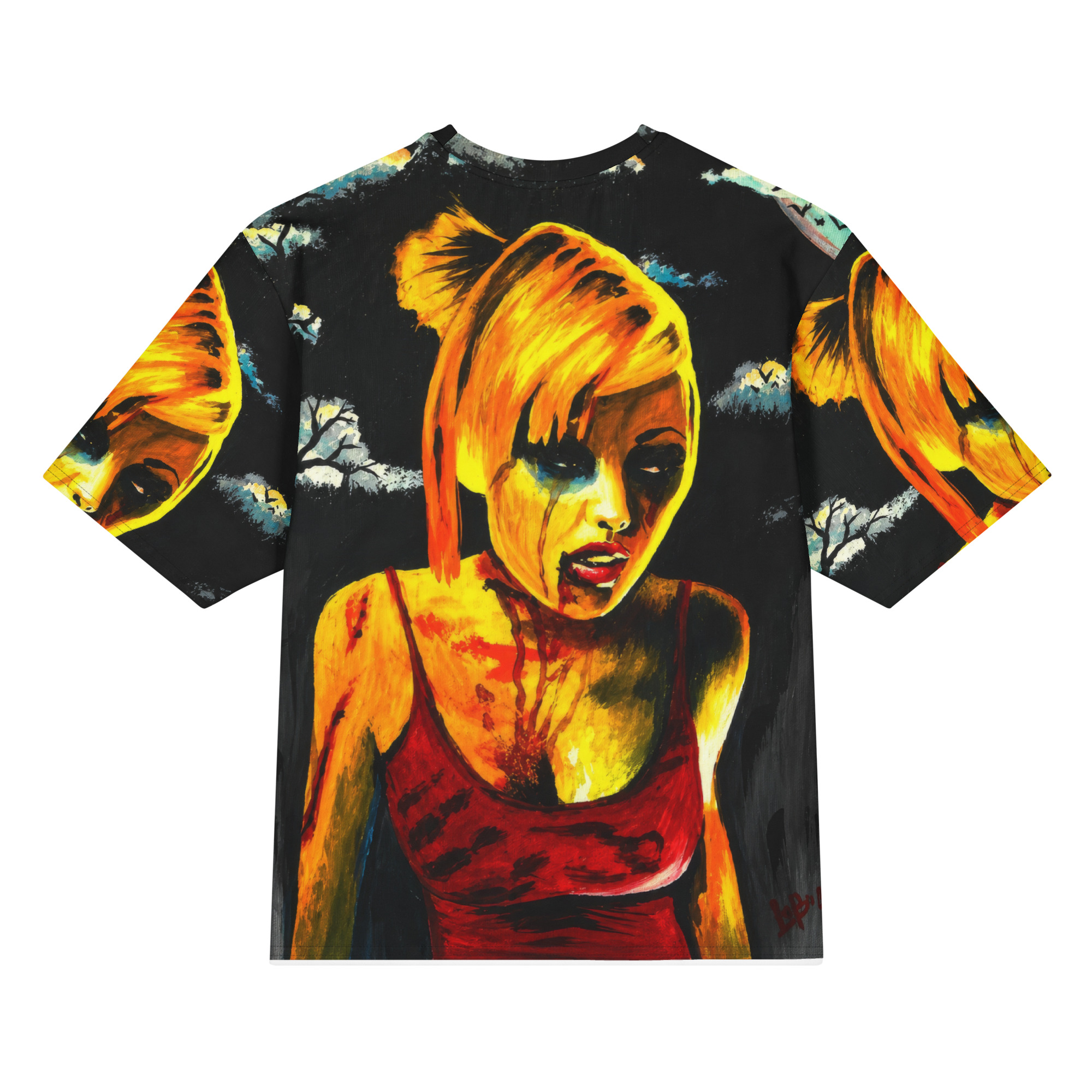 Zombie Girl Cemetary Oversized cotton t-shirt - Image 2