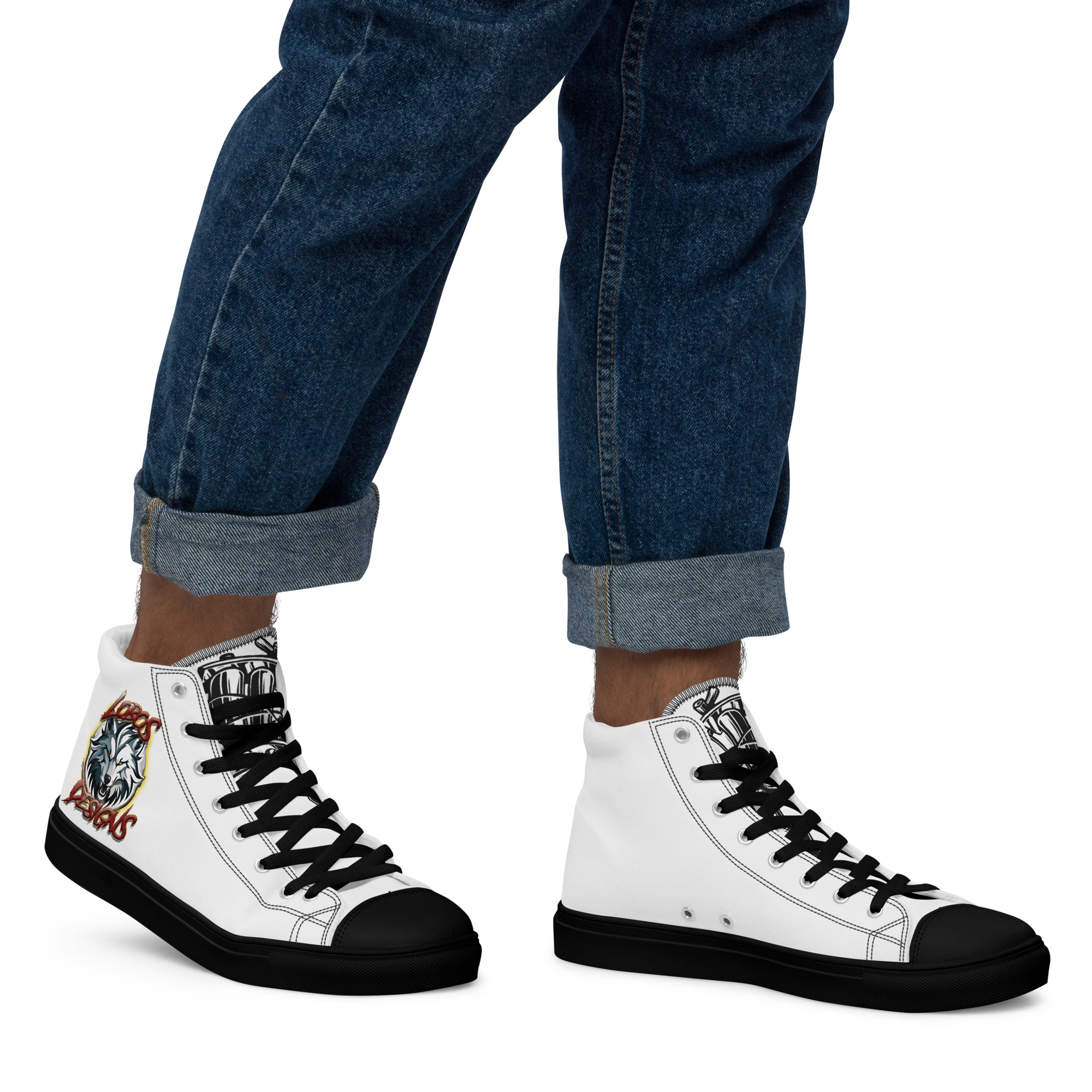 Lobosdesigns Men’s high top canvas shoes - Image 3