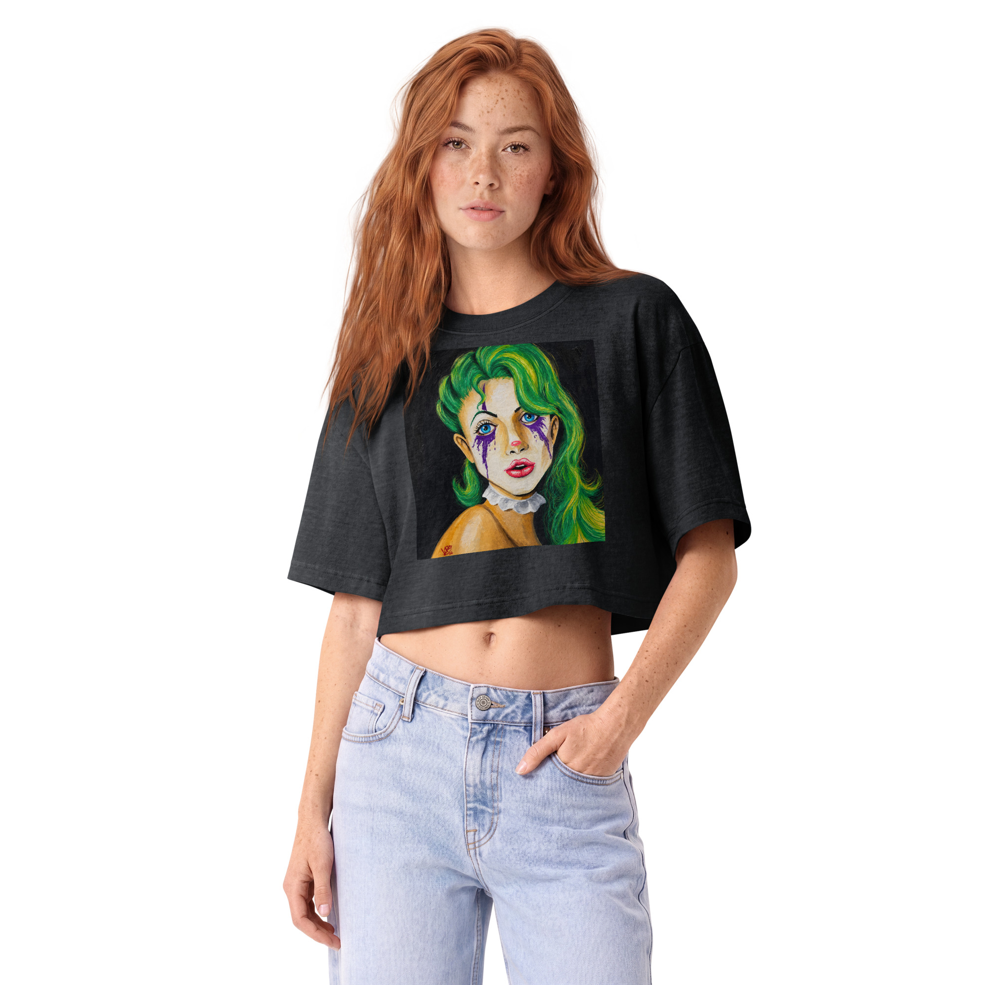 Sad Clown Women’s garment dye cropped tee