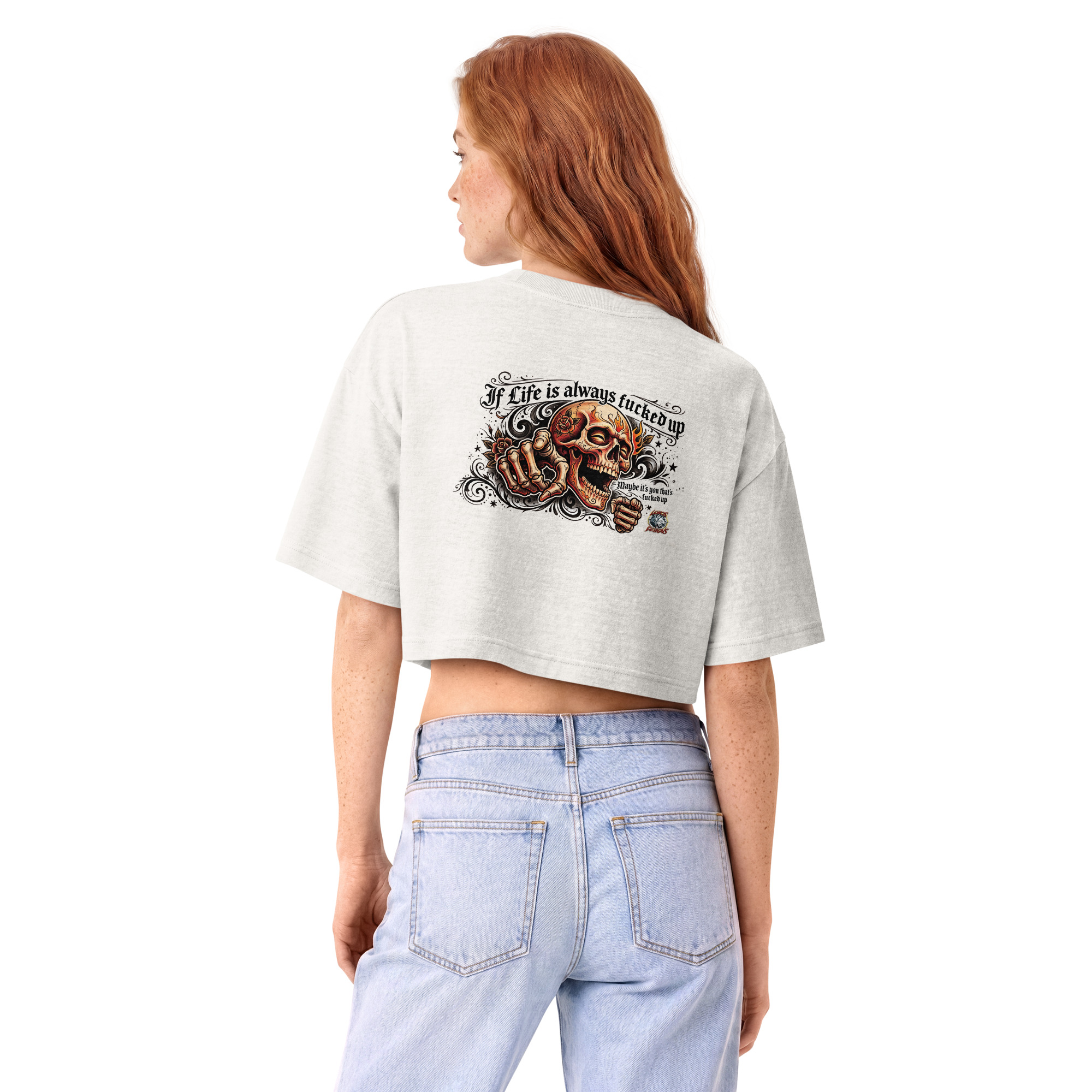 Life is messed up Women’s cropped tee - Image 3