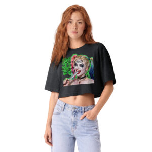 Puddin's Smile Women’s garment dye cropped tee